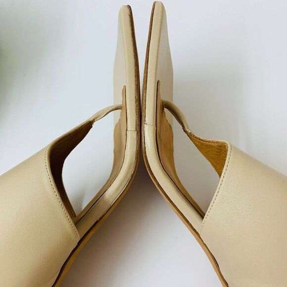Revolve Toral Mule Sandal Heel Size 41 in Sand Leather Made in Spain - Picture 8 of 13